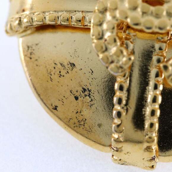 CHANEL Authentic Gold Logo Earrings